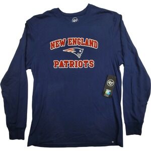 England Patriots NFL Long Sleeve Shirt 47 Brand Men's Blue XL Cotton Blend